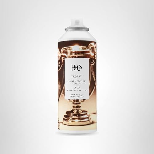 R+Co Trophy Shine + Texture Spray works across all hair types for versatile styling.