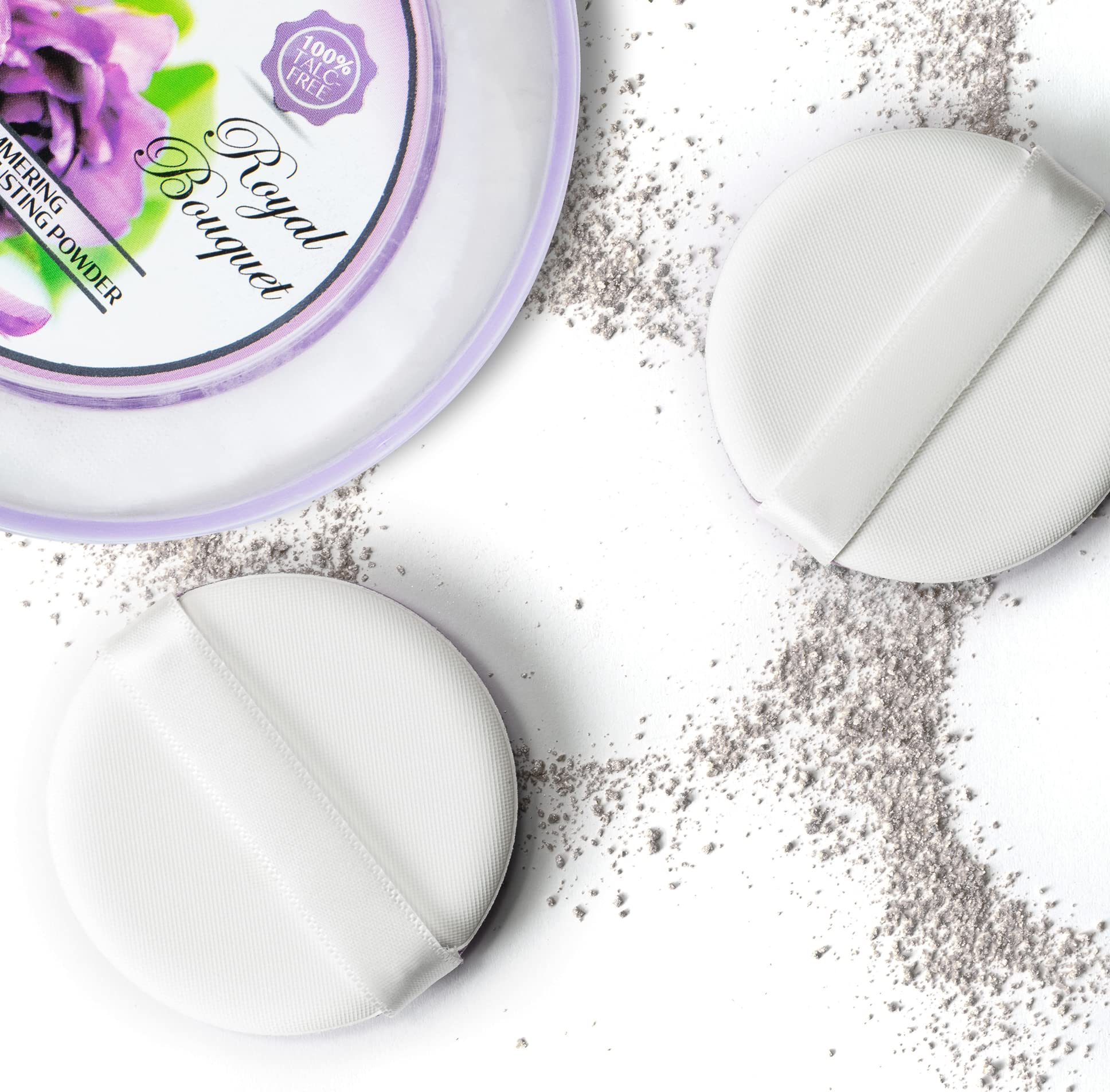 Compact, purse-friendly puff case for on-the-go touch-ups.