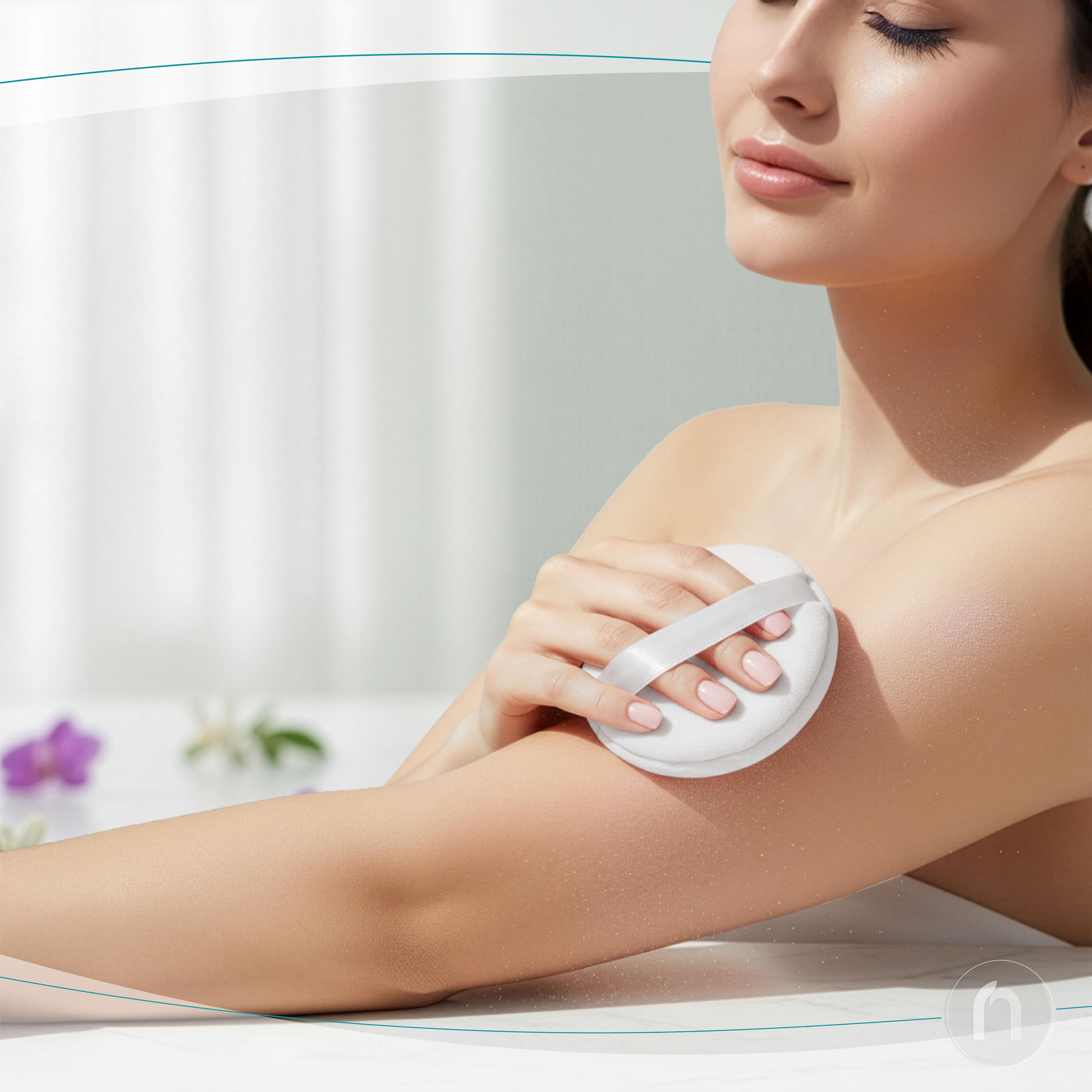 R-NEU talc-free dusting powder for breathable skin.