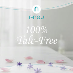 R-NEU talc-free formula keeps skin soft and dry after bathing.