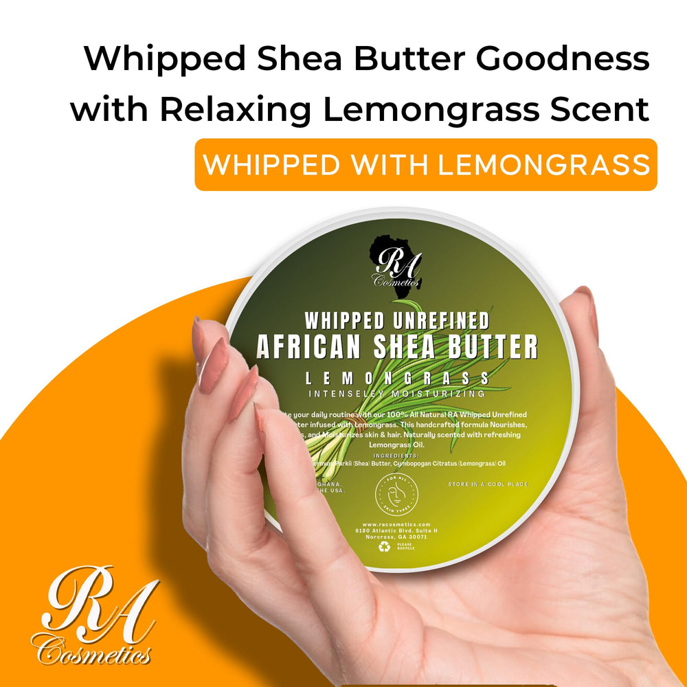 RA COSMETICS Aplicación en manos para hidratación suave con mantequilla de Shea citronela