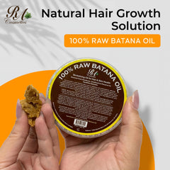 RA COSMETICS Batana Oil application on the scalp for moisture and shine.