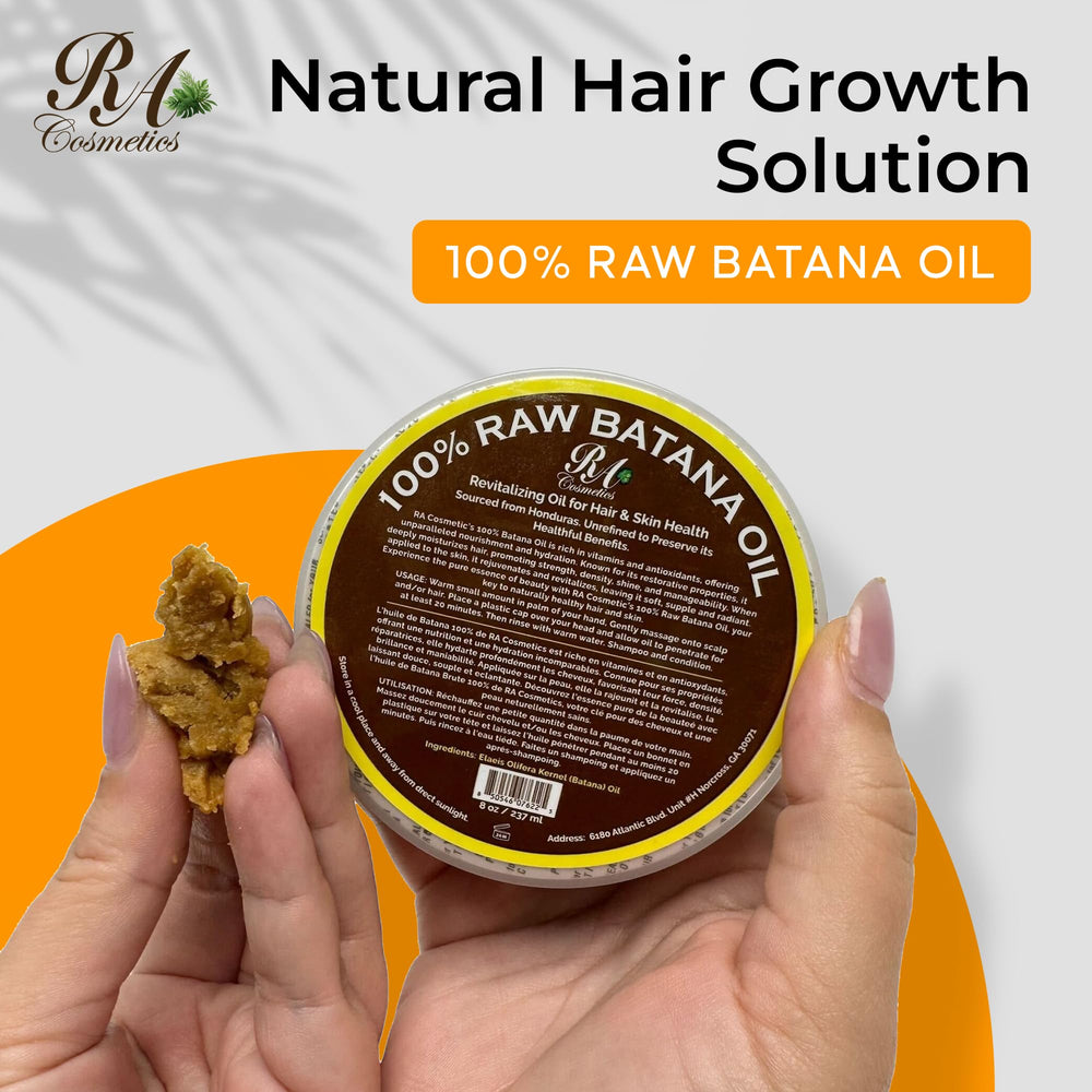 RA COSMETICS Batana Oil bottle pour shows easy daily scalp massage