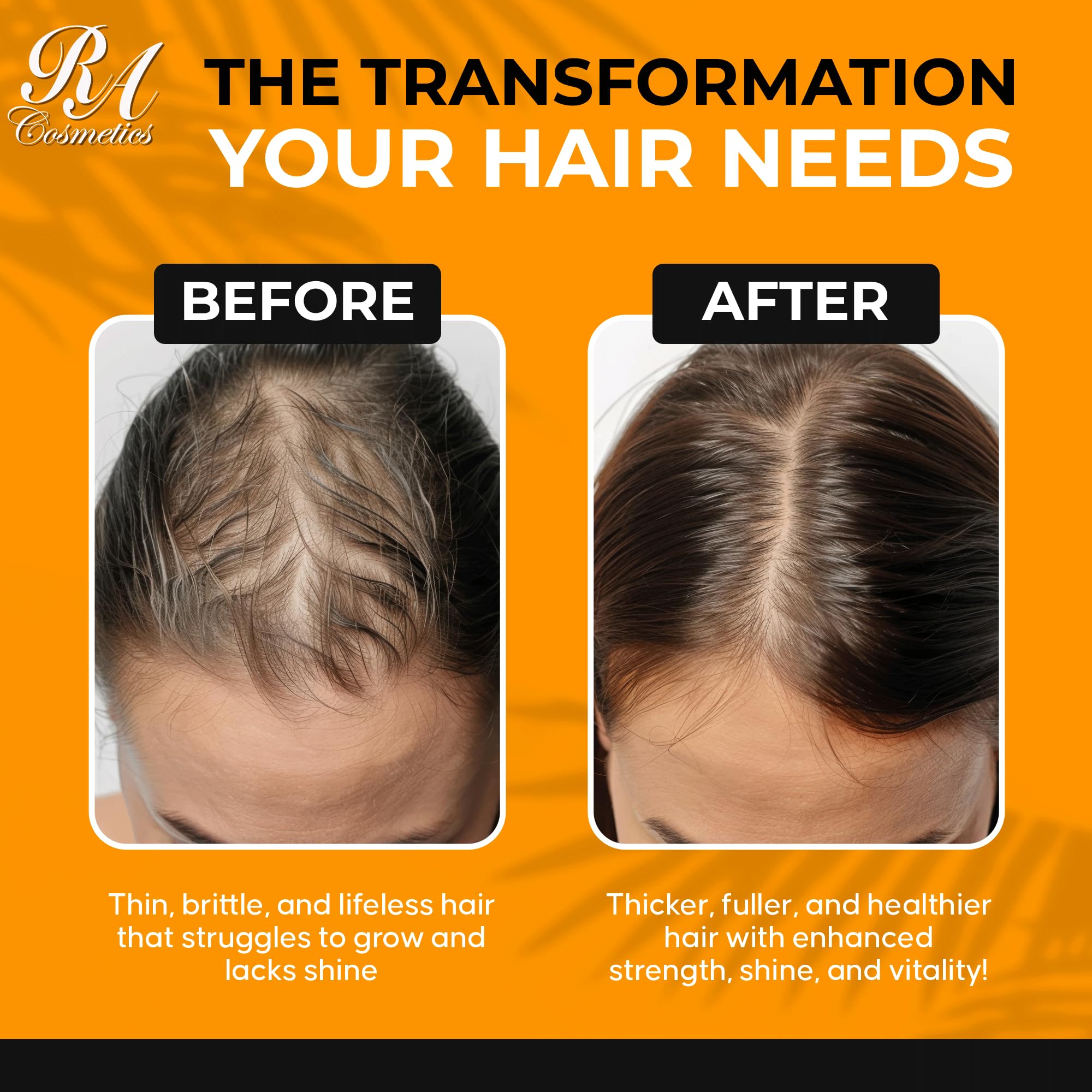 RA COSMETICS Batana Oil hair shine yielding soft, radiant strands.