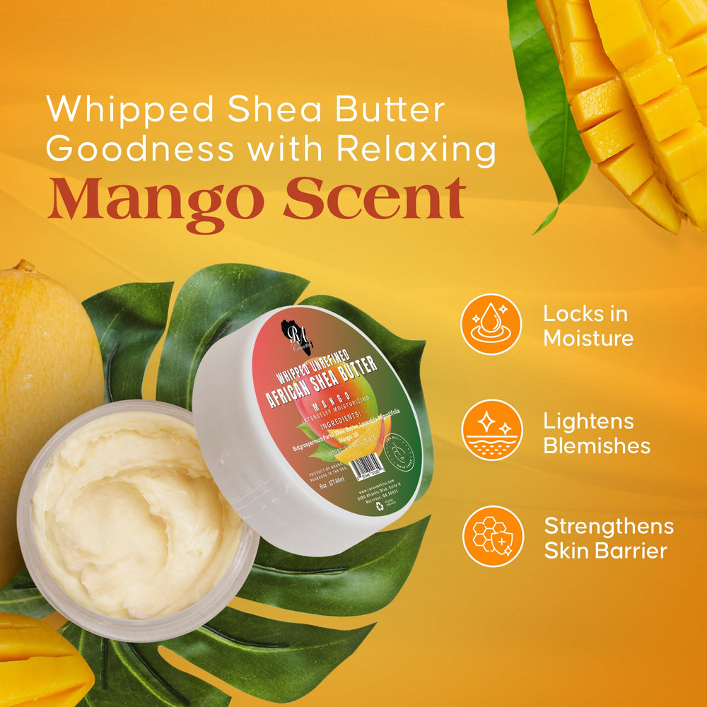 RA COSMETICS Manteca de Karité Mango, mejora definición para cabello grueso.