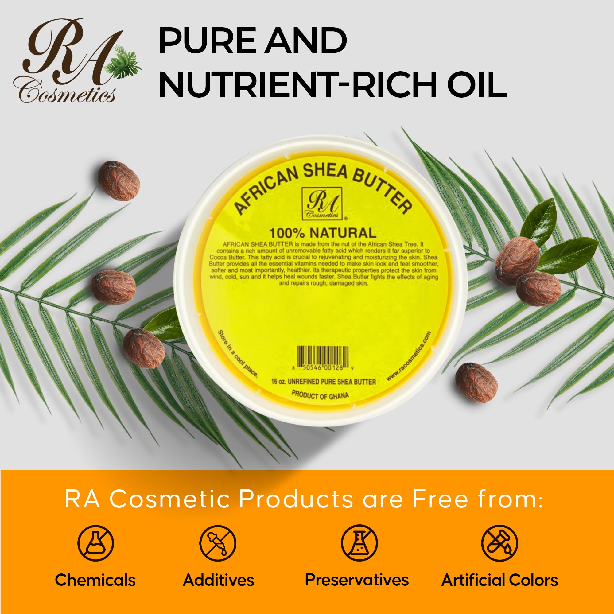 RA Cosmetics Manteca de Karité Dorada, base para cremas corporales caseras.