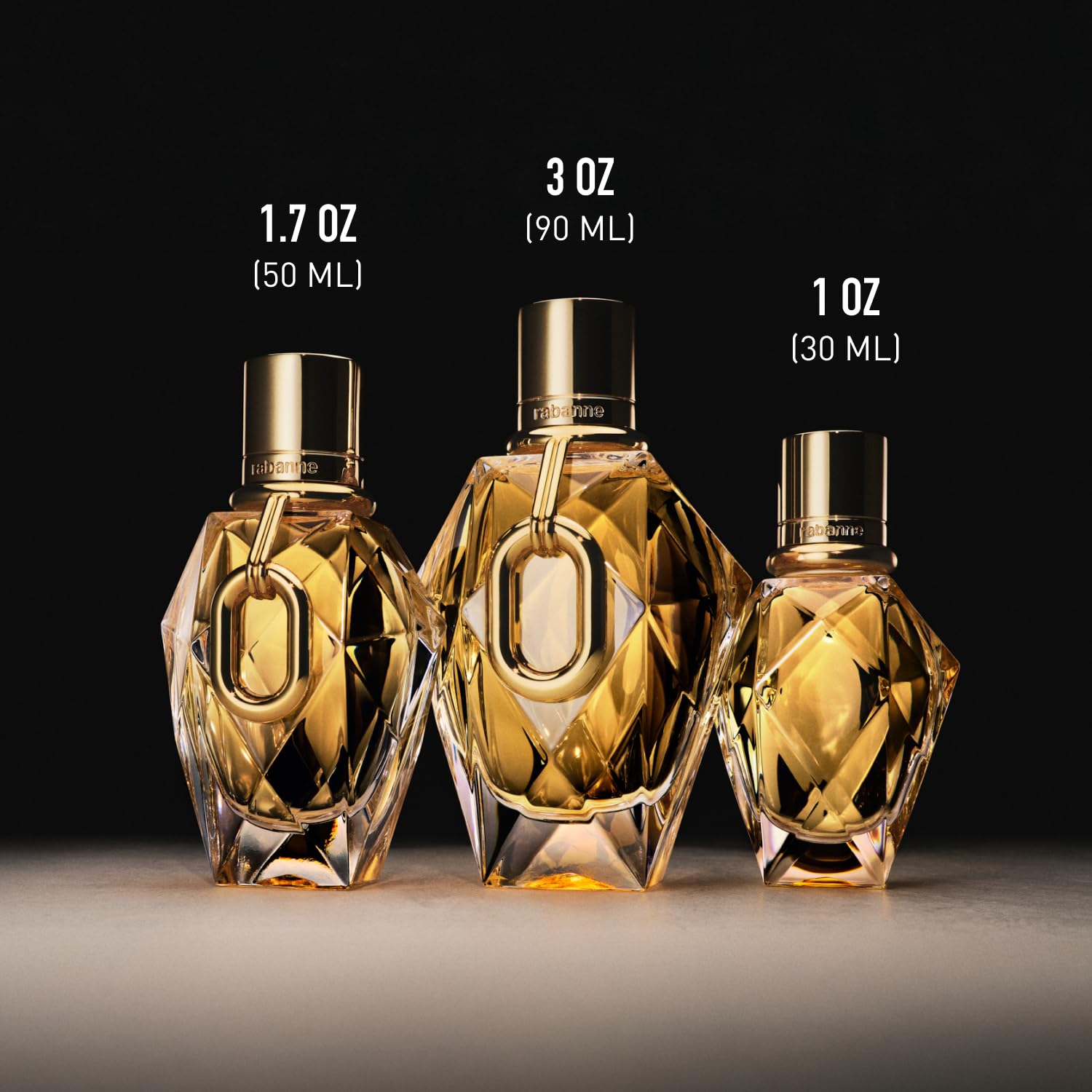 Rabanne Million Gold for Her salty mineral musk note close-up reveals a complex, alluring scent trail
