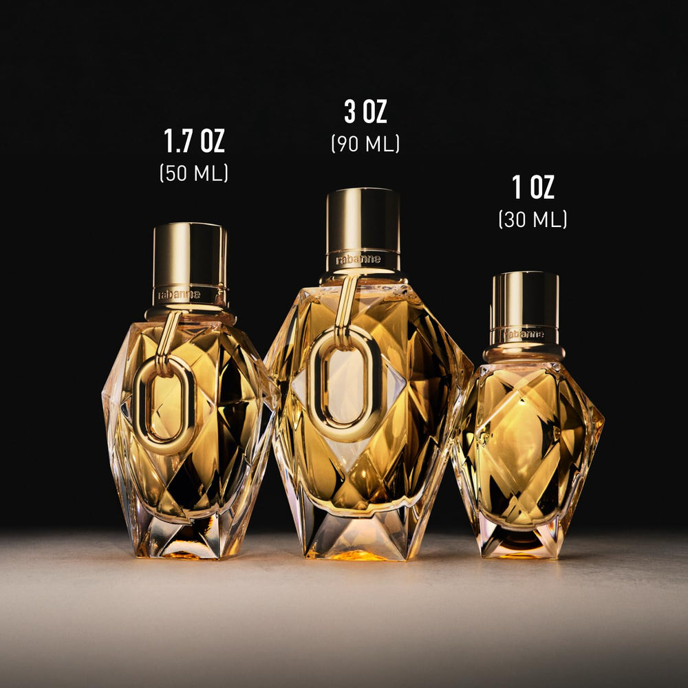 Rabanne Million Gold for Her salty mineral musk note close-up reveals a complex, alluring scent trail