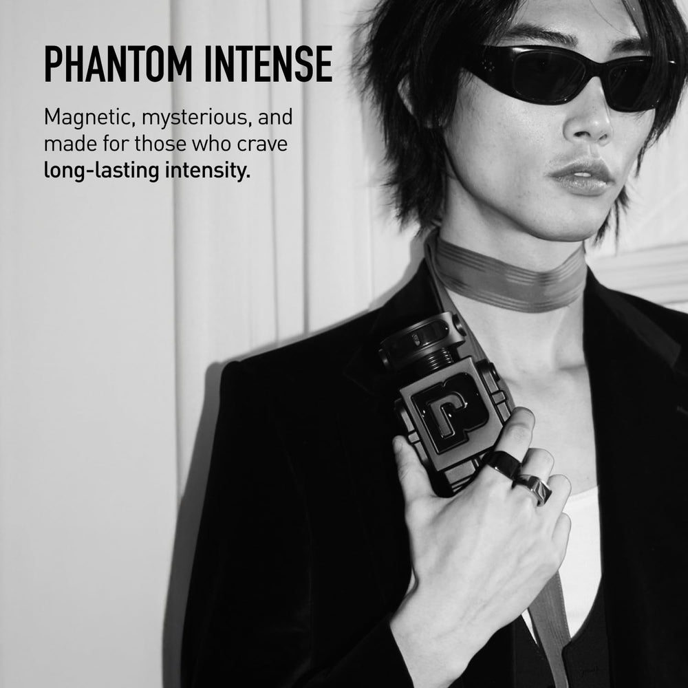 Rabanne Phantom refillable bottle cap highlights sustainable luxury.
