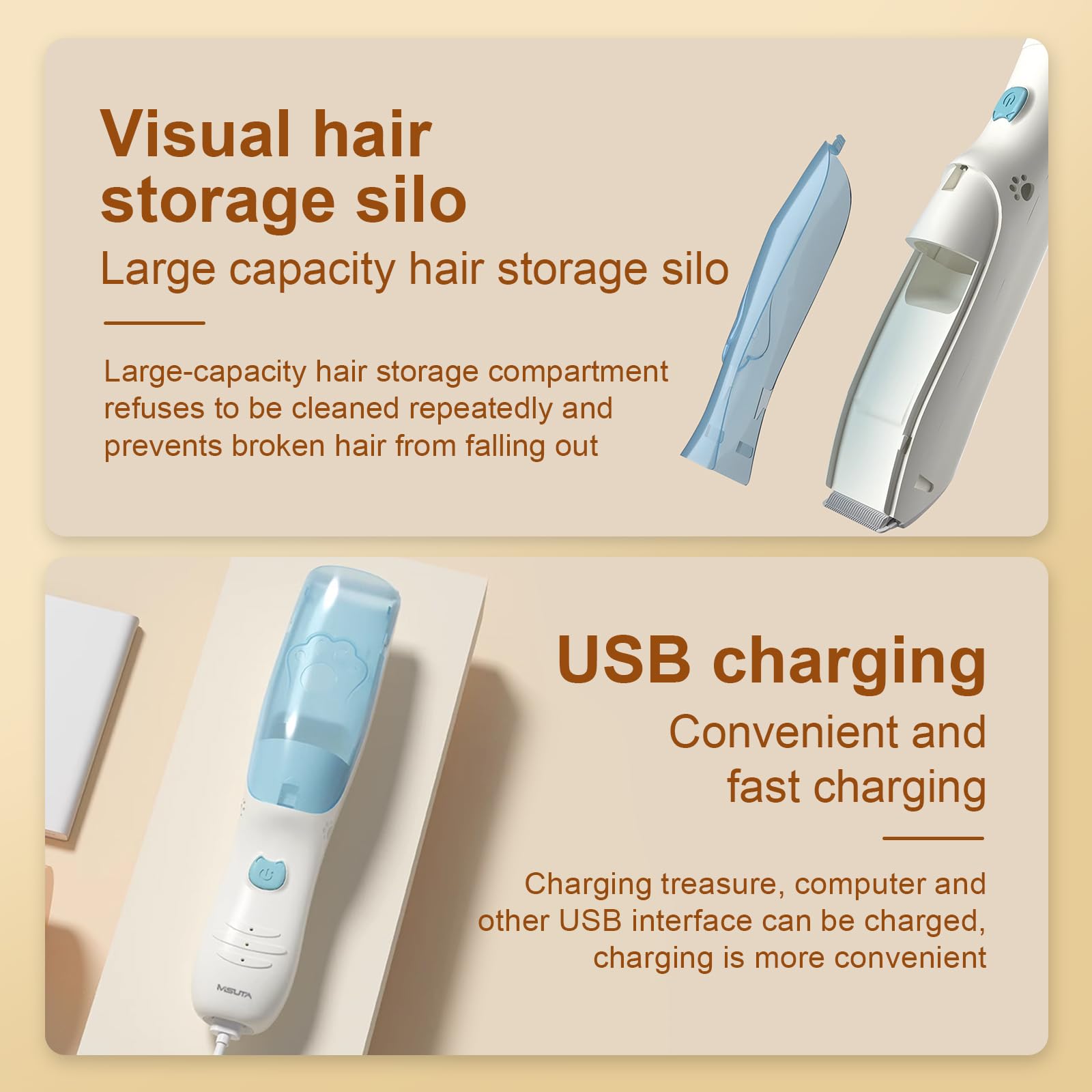 Rabbitcozy USB charging image underscores cordless convenience for travel