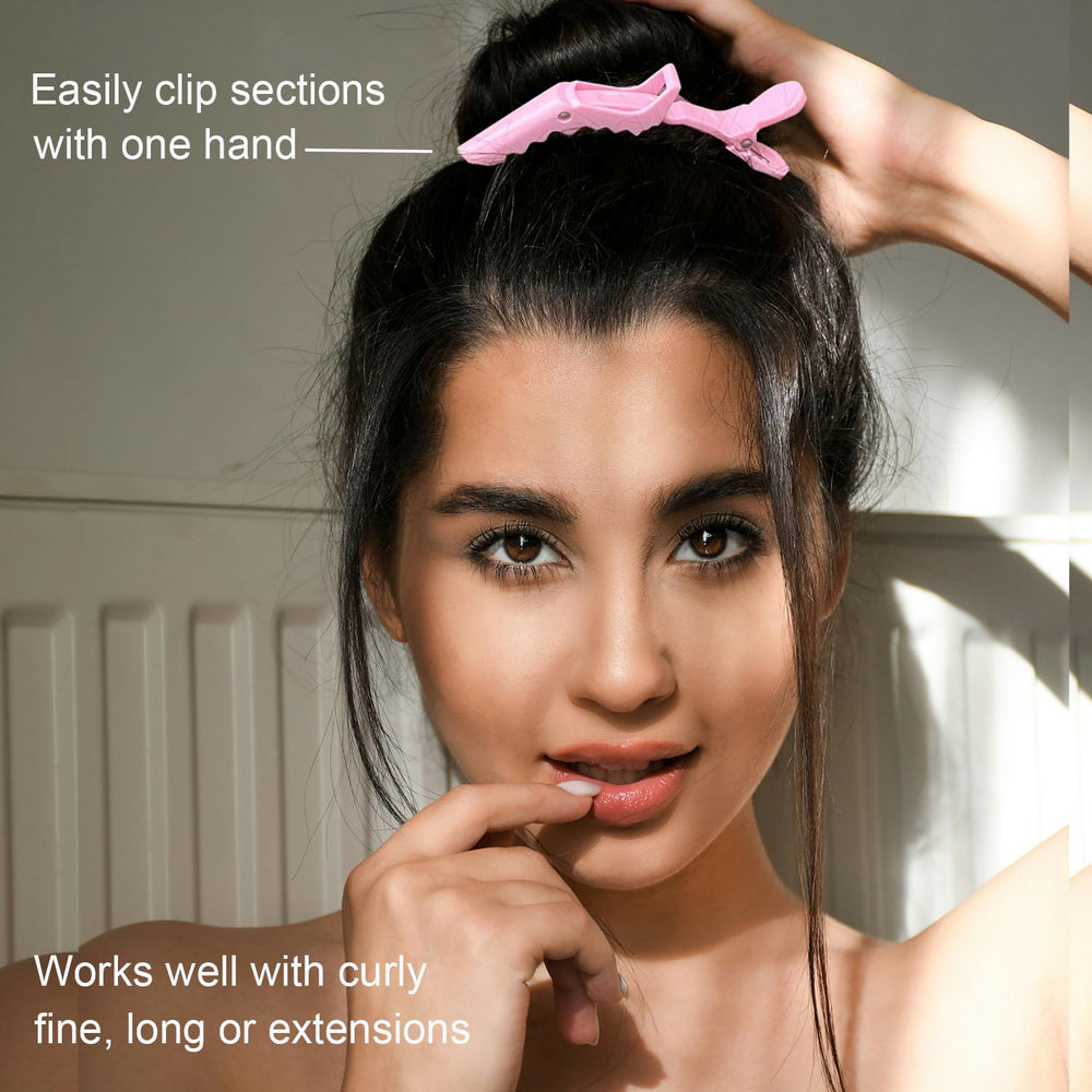 Rabetly thick-hair friendly clip secures sections without leaving marks
