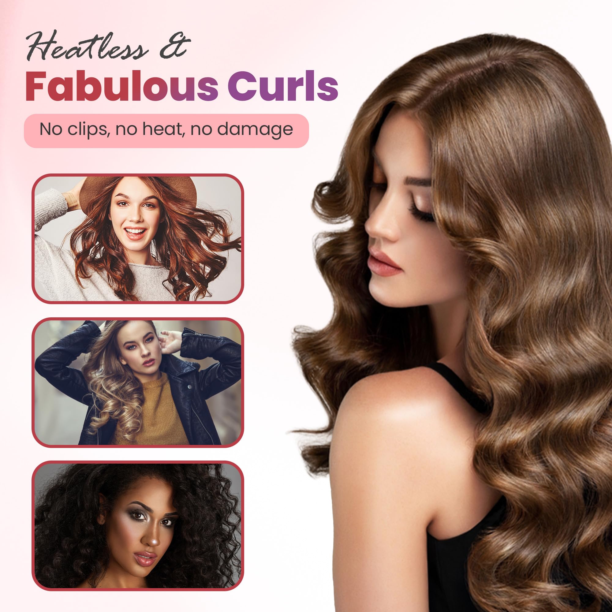 Long hair volume and bounce from overnight heatless curling with Rachel Roy
