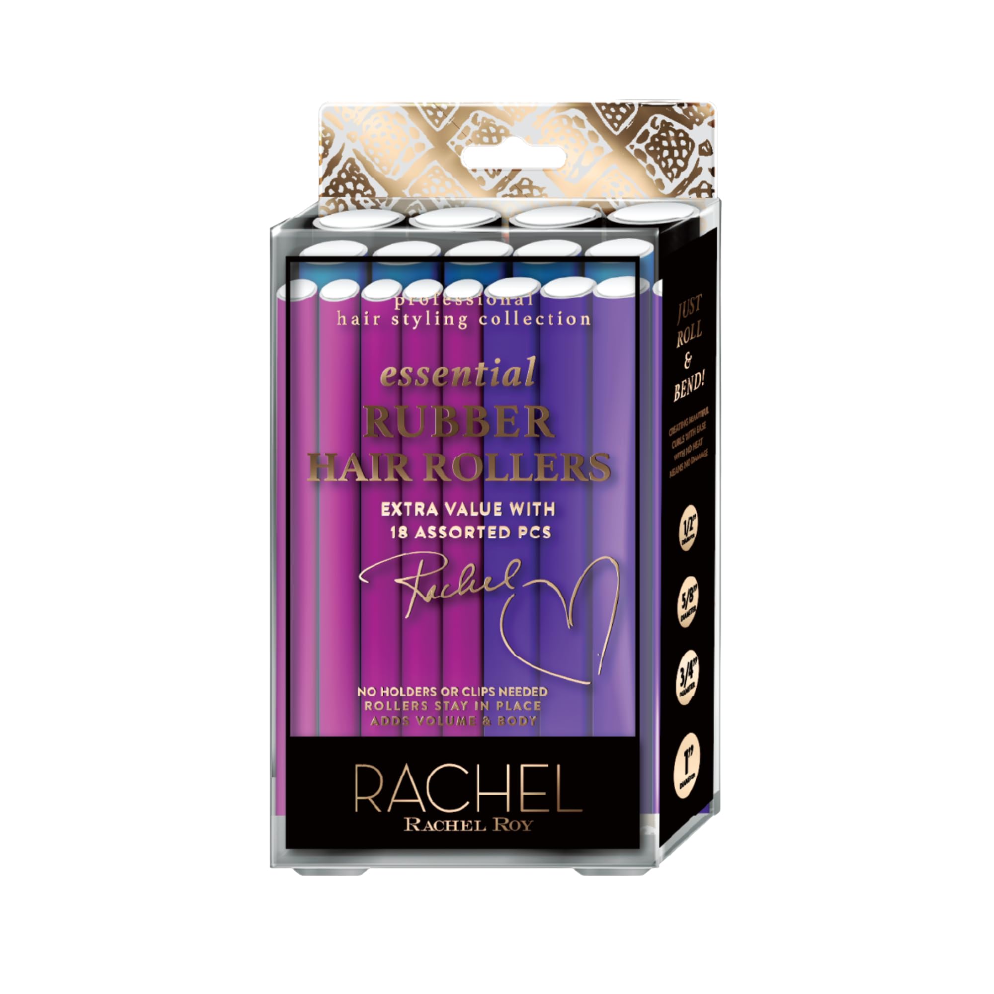 Rachel Roy Flexi Rods set in packaging for easy at-home curling