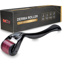 RadBizz Derma Roller close-up shows 0.25mm titanium needles for precise use
