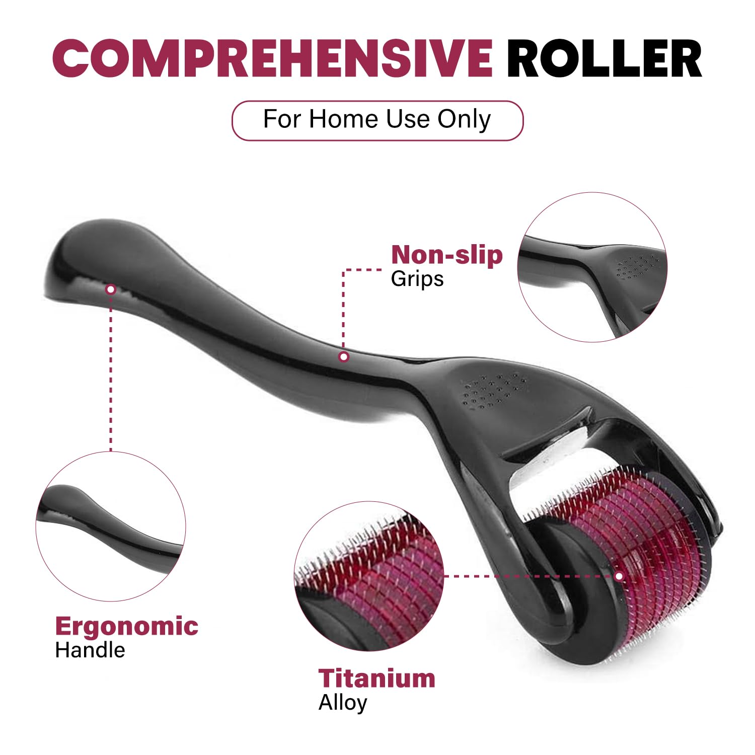 RadBizz Derma Roller needle detail highlights titanium construction