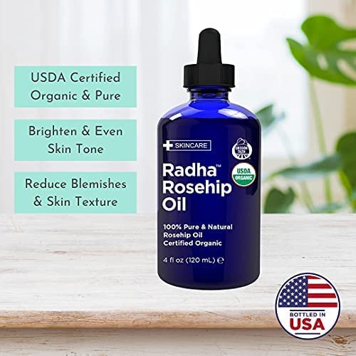 Radha Beauty aceite de rosa mosqueta, absorción rápida y piel equilibrada