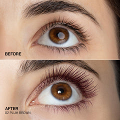 Radiant Professional Lengthening Mascara wand close-up showing precise silicone bristles.