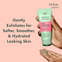 Rael exfoliación suave con cica y hojas de árbol de té para piel más suave.