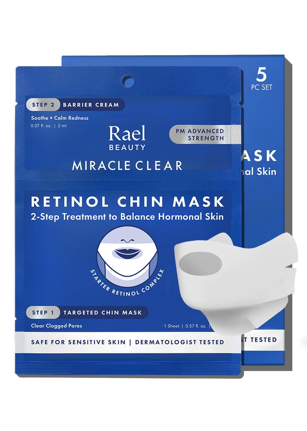 Rael mascarilla barbilla con retinol, refina la textura y suaviza la piel.