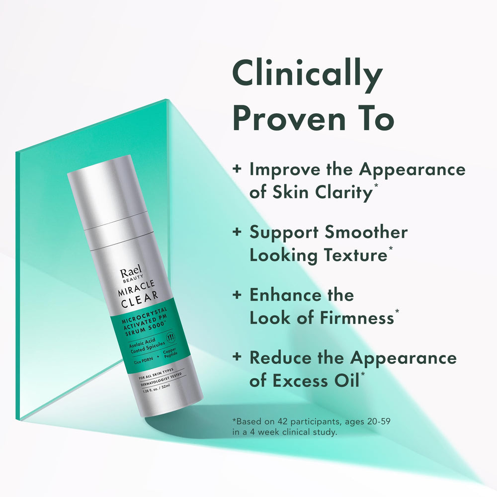 Rael Microcrystal Serum texture swirl shows silky application on skin