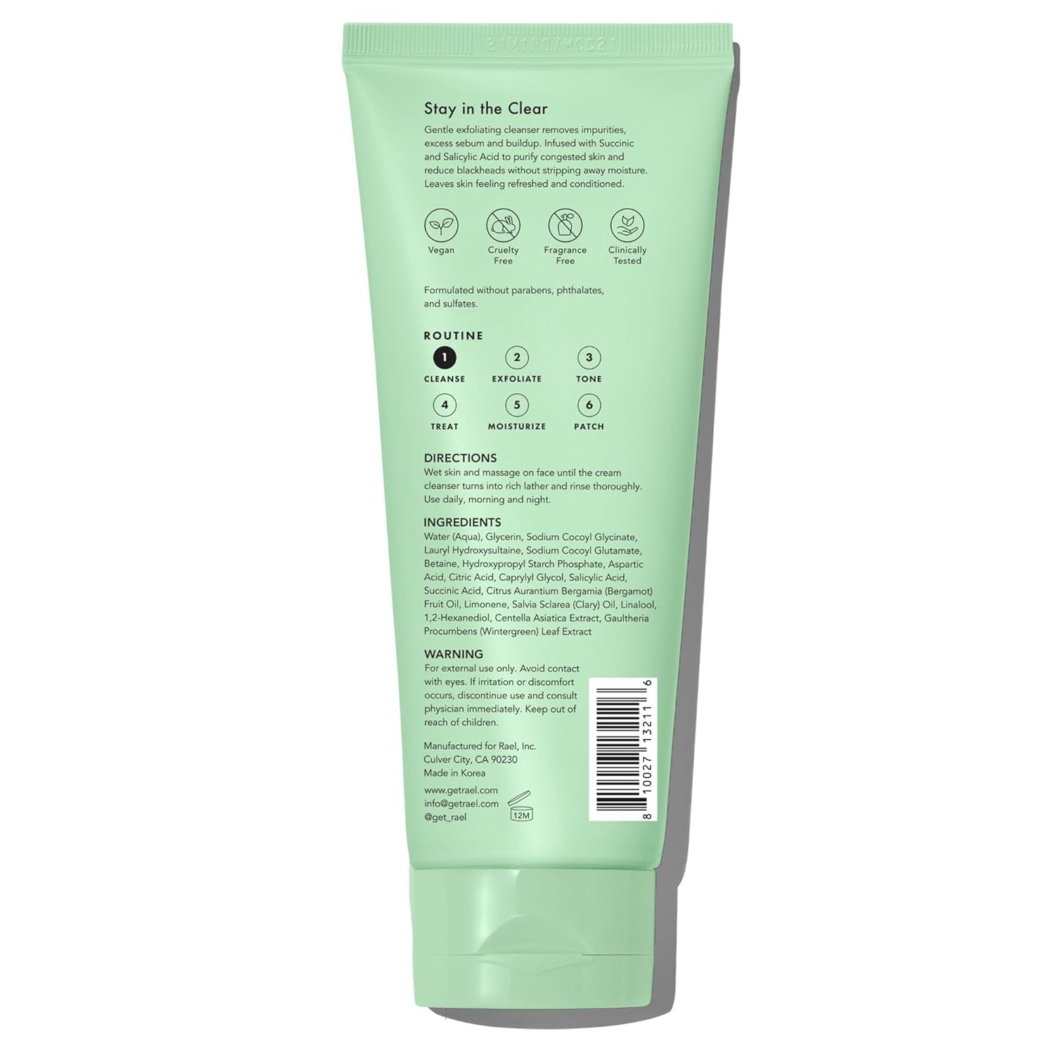 Rael Miracle Clear: aplicación suave con la palma de la mano para mayor control.