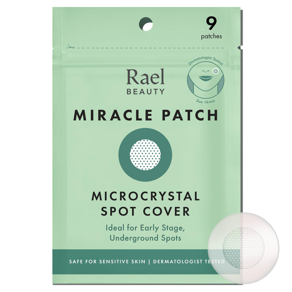 Parche Rael microcristal para imperfecciones tempranas, cobertura discreta