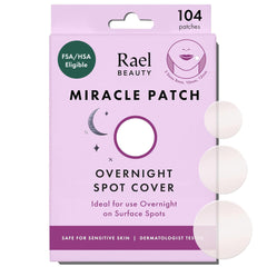 Rael Pimple Patches 8mm on skin absorbing overnight fluid for calm complexion