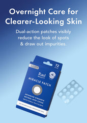 Rael pimple patches with time release technology demonstrate gradual blemish care.