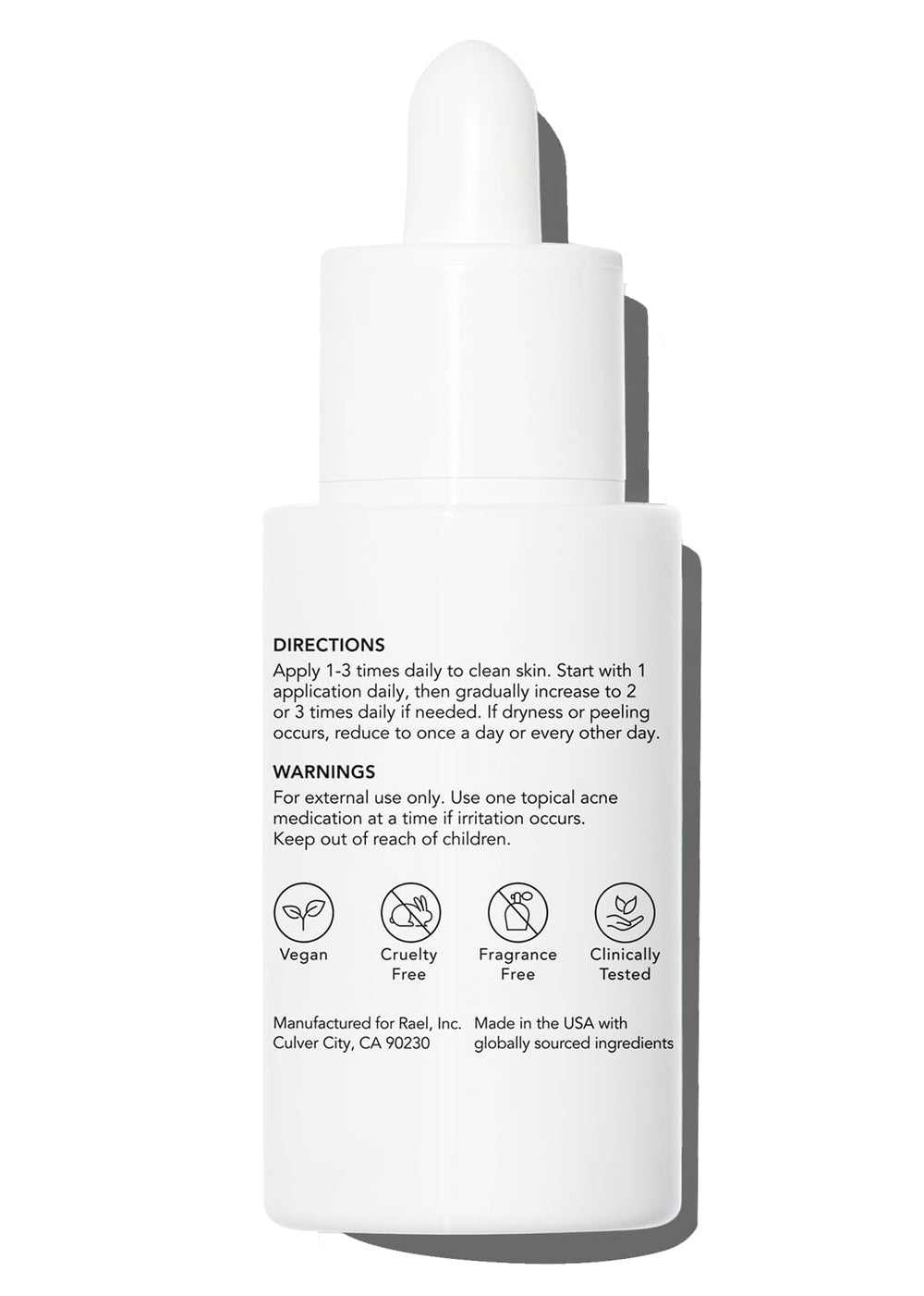 Rael Serum aplicación suave para piel propensa a imperfecciones.