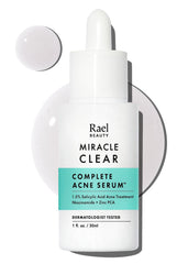 Rael Serum frasco 1oz, empaque elegante para cuidado diario.