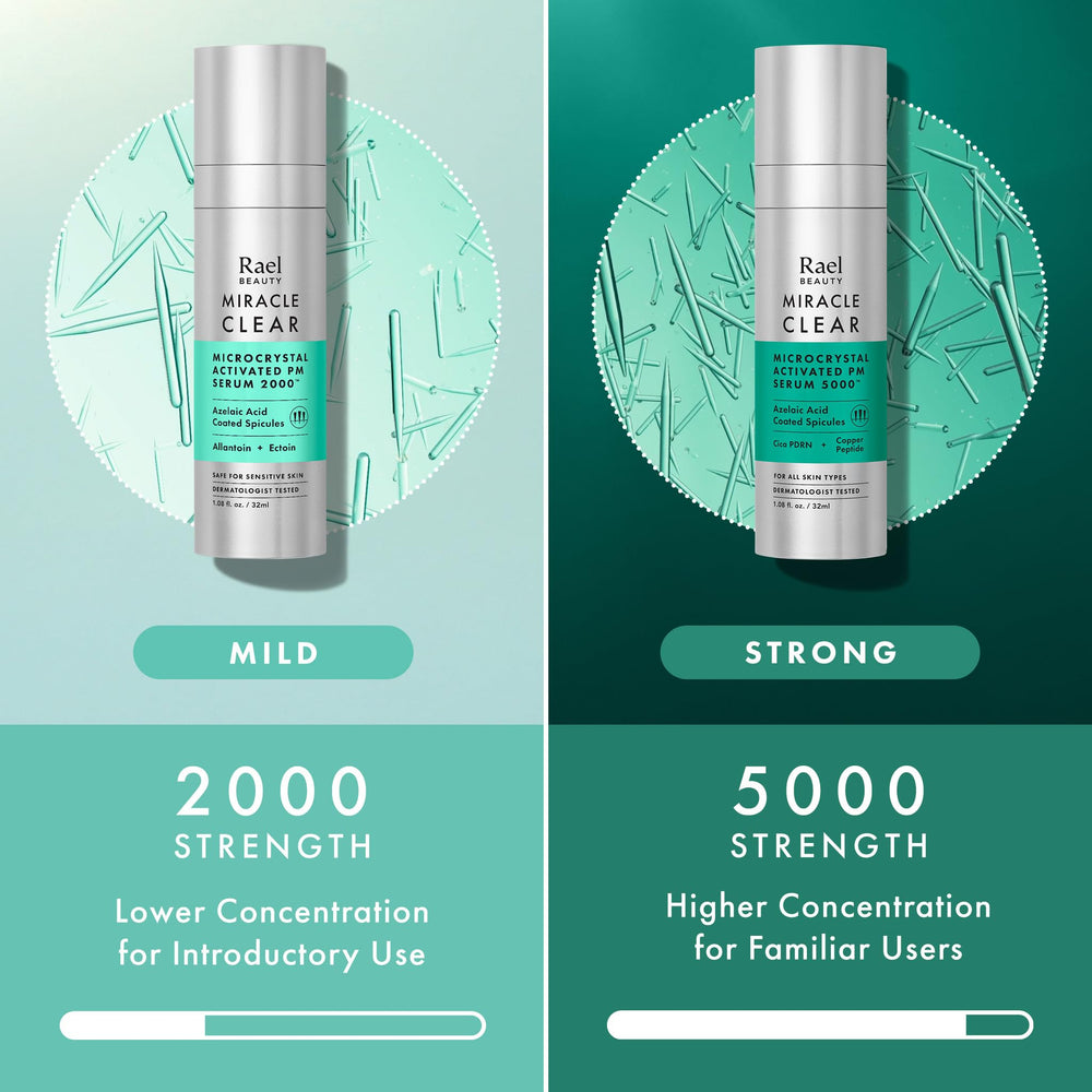 Rael Microcrystal Serum: textura suave sin irritación para piel propensa a imperfecciones.