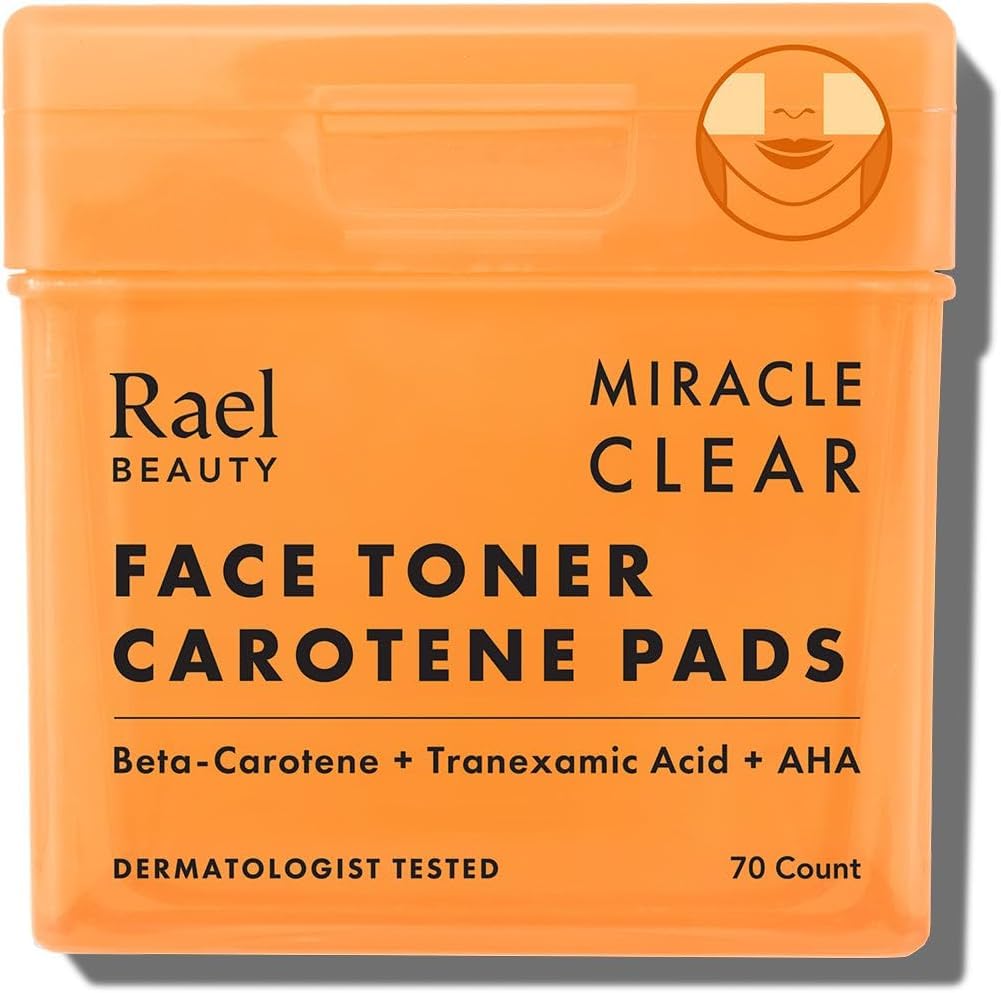 Rael Toner Pads con doble textura y suero infusionado para uso focal.