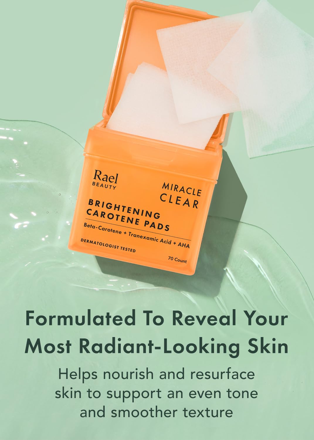 Rael Toner Pads con textura exfoliante para limpieza suave diaria.
