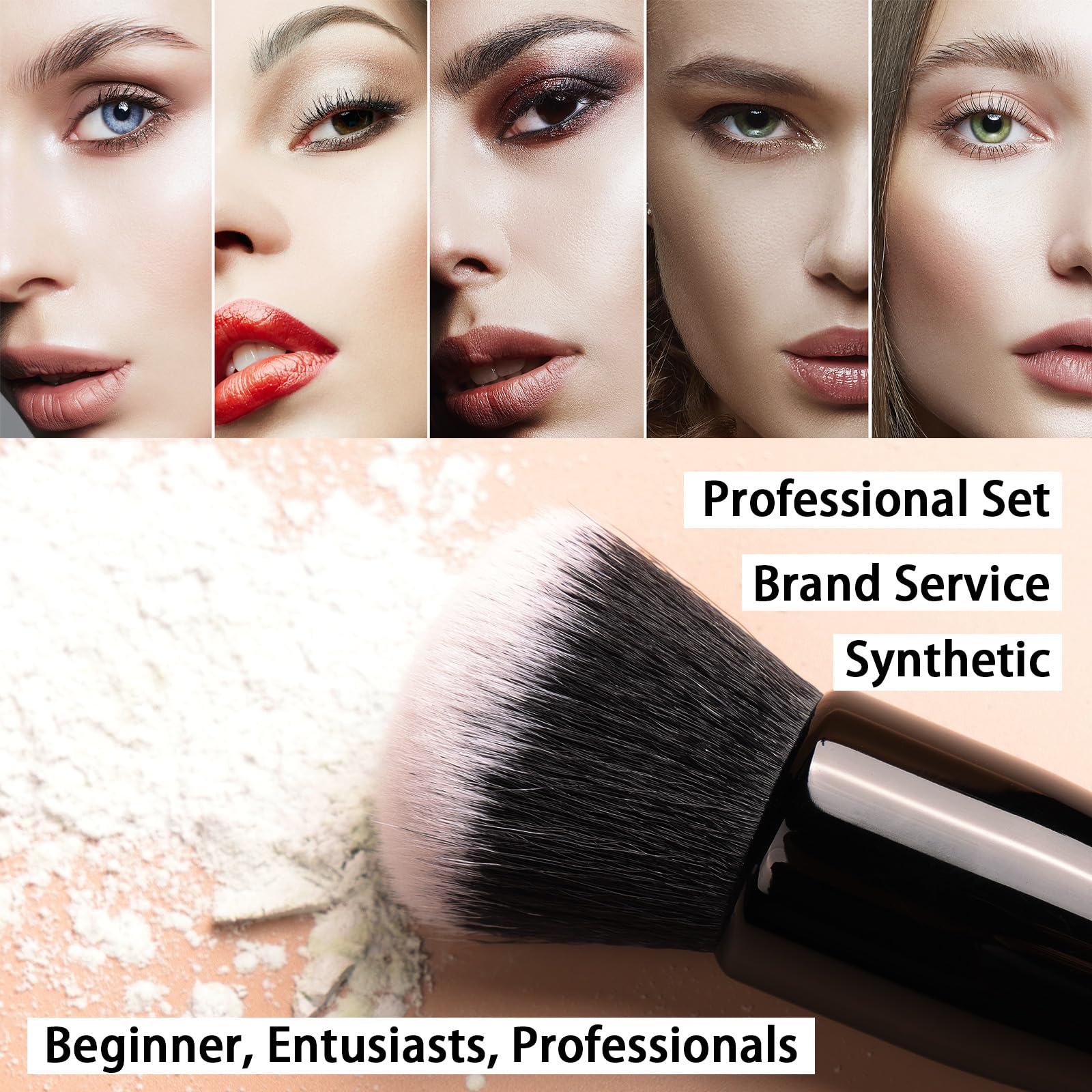 Raffaello vegan bristles are gentle on sensitive skin with durable, non-shed performance.
