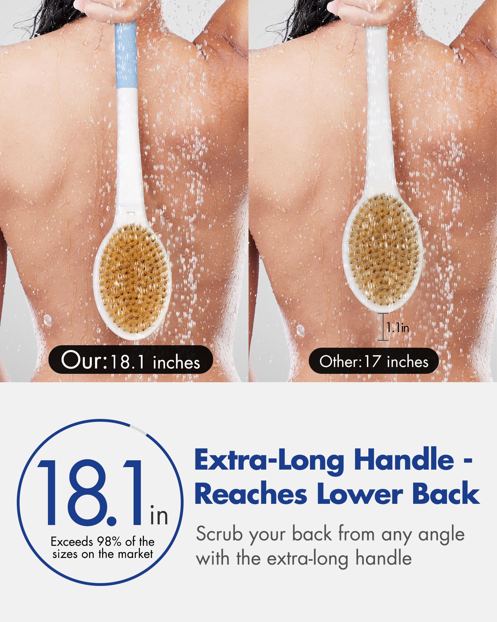 Rafow cepillo de doble cara con cerdas duras y suaves para exfoliar