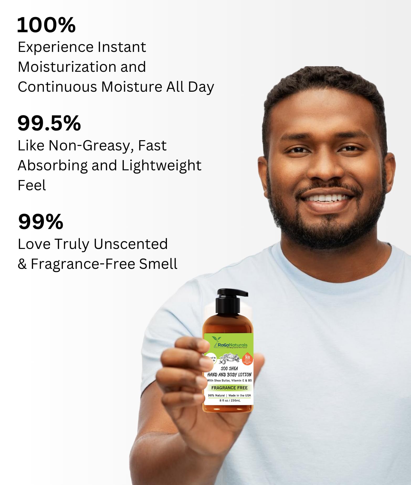RaGaNaturals textura ligera y no grasa para la piel