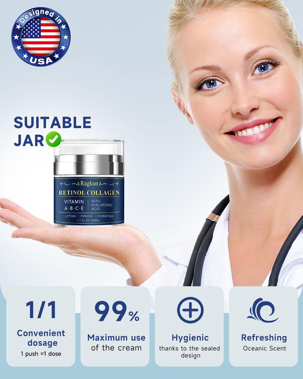 Ragkun cream application on cheek demonstrates smooth glide