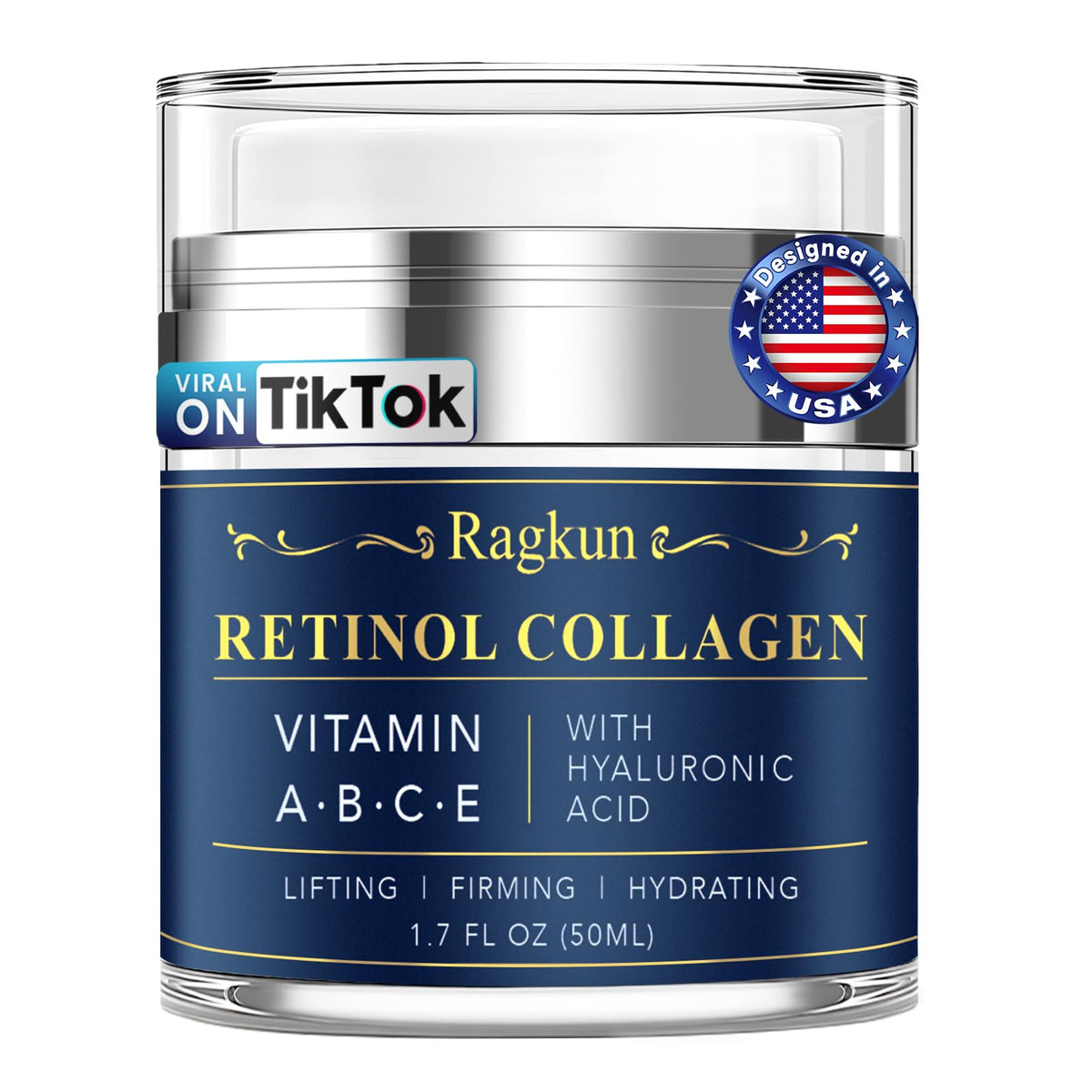 Ragkun retinol cream face jar highlights premium packaging and radiance potential