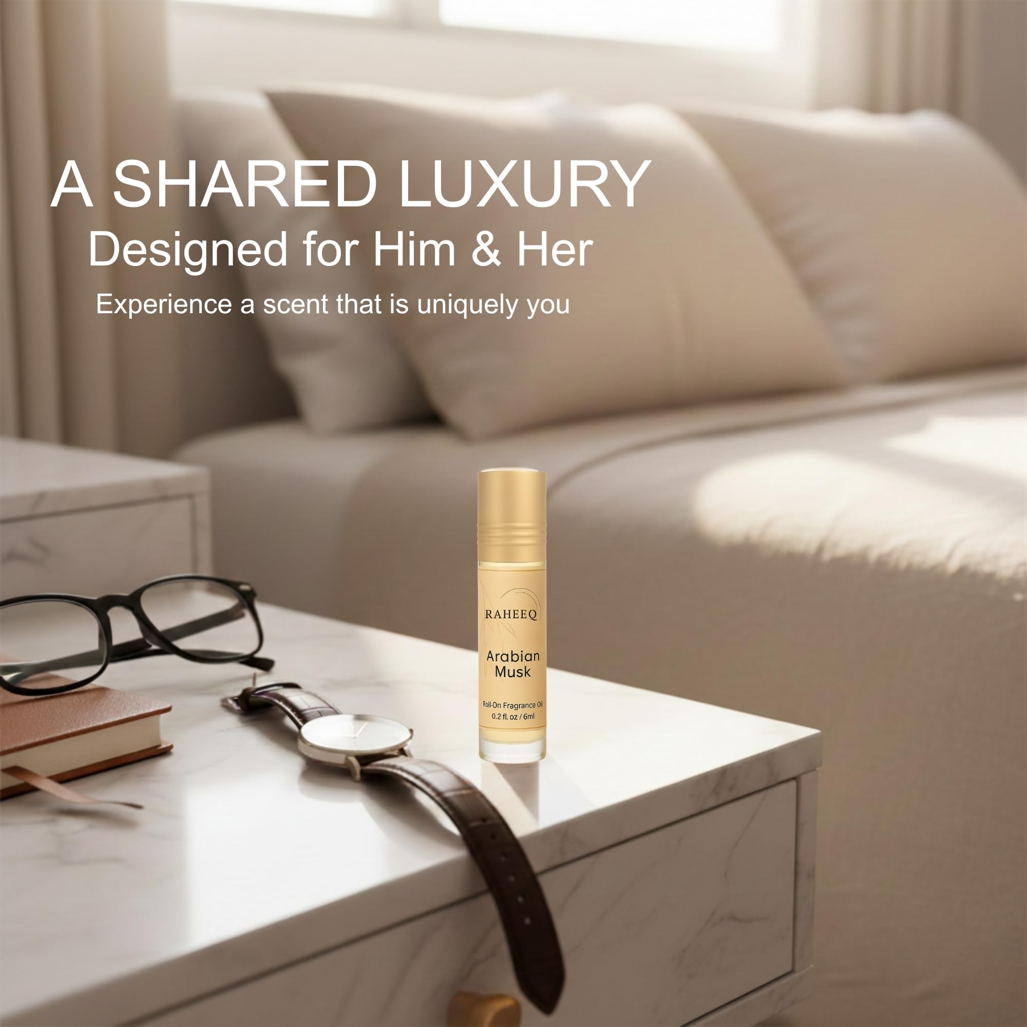Raheeq 6ml roll-on packaging shown for convenient travel use.
