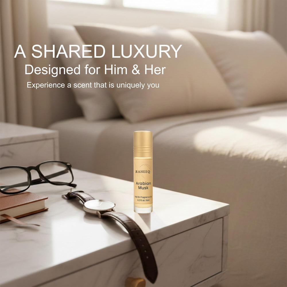 Raheeq 6ml roll-on packaging shown for convenient travel use.
