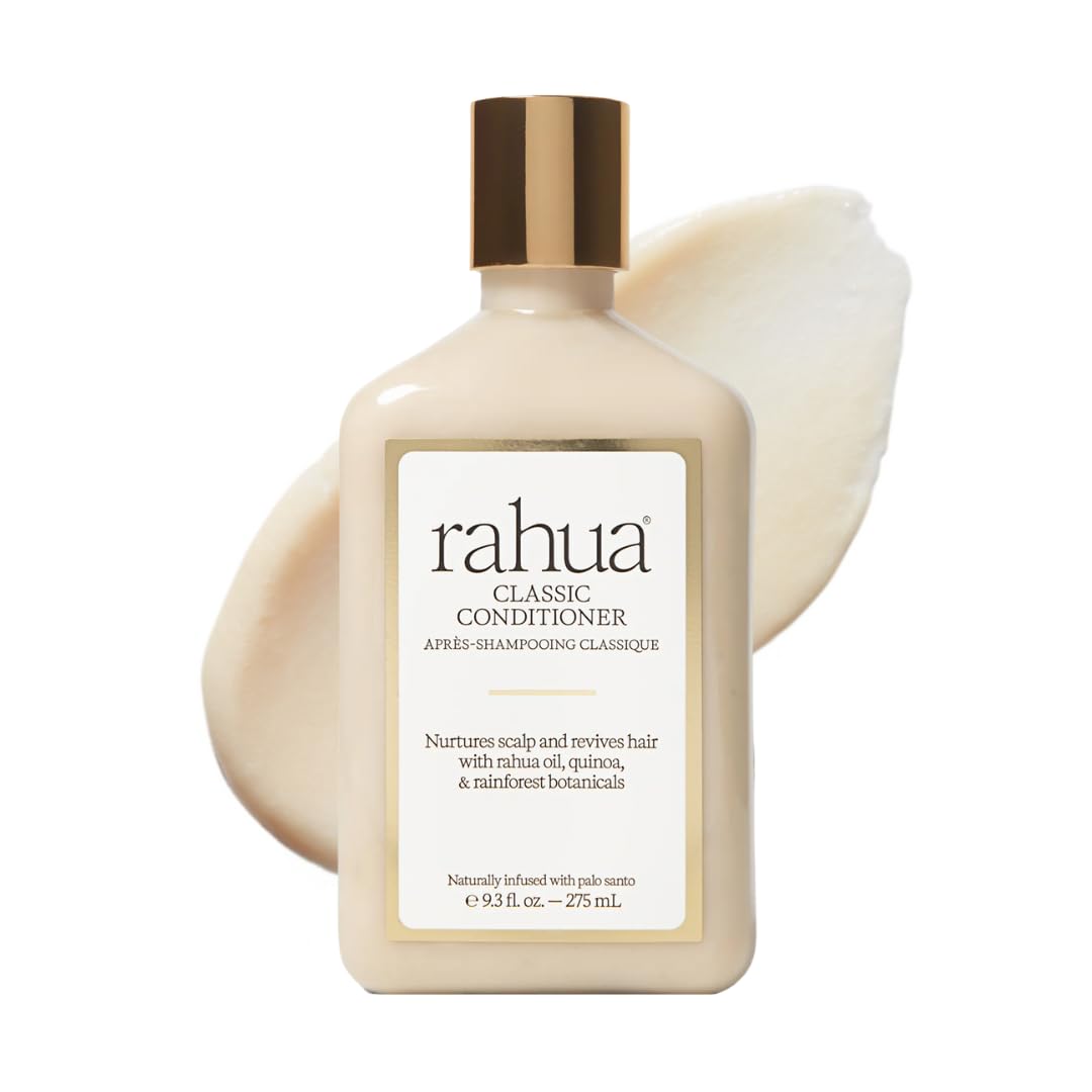 Rahua Classic Conditioner bottle showing vegan hydration for all hair types