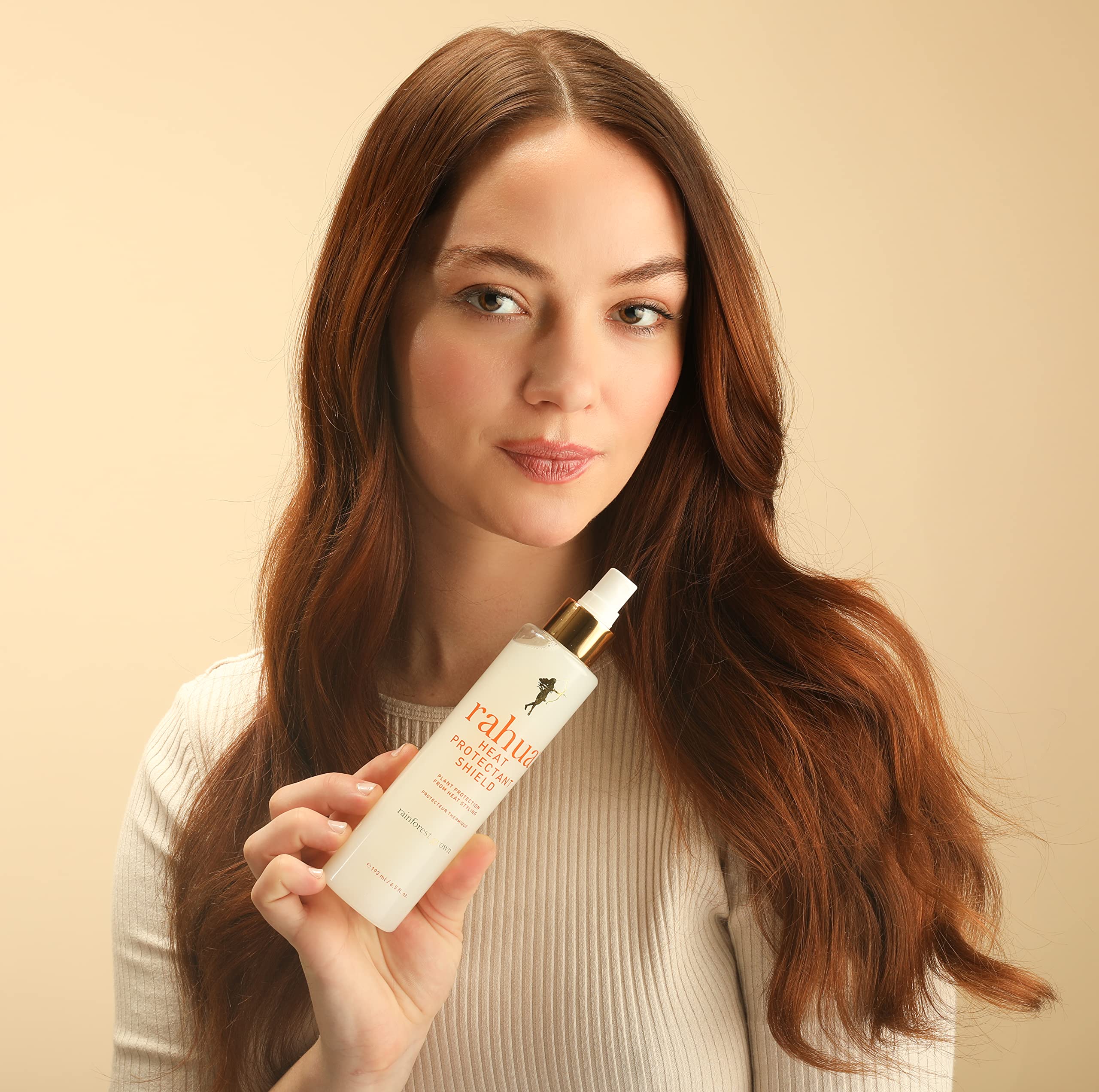 Rahua quinoa protein helps elasticity during heat styling.