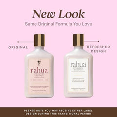 Rahua Hydration Shampoo bottle back view showing sulfate-free formula and tropical scent