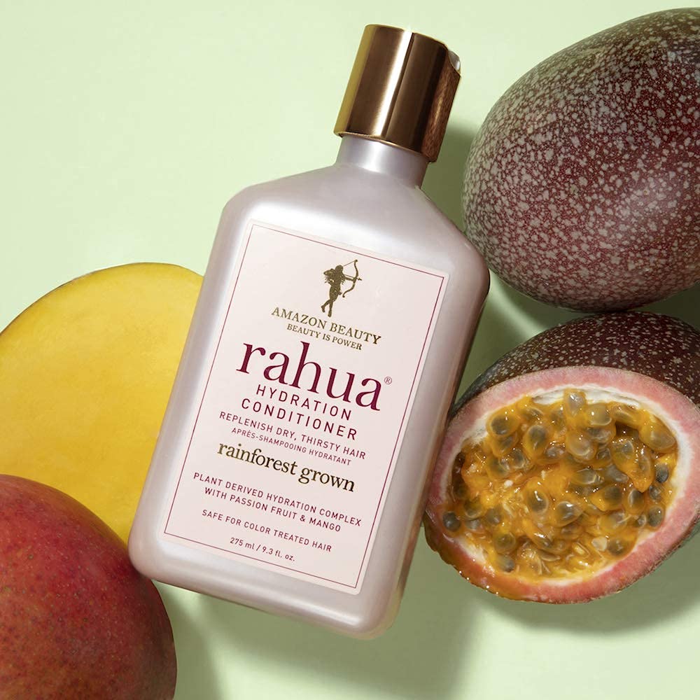 Packaging logo emphasizing rainforest sustainability and Rahua ethics.