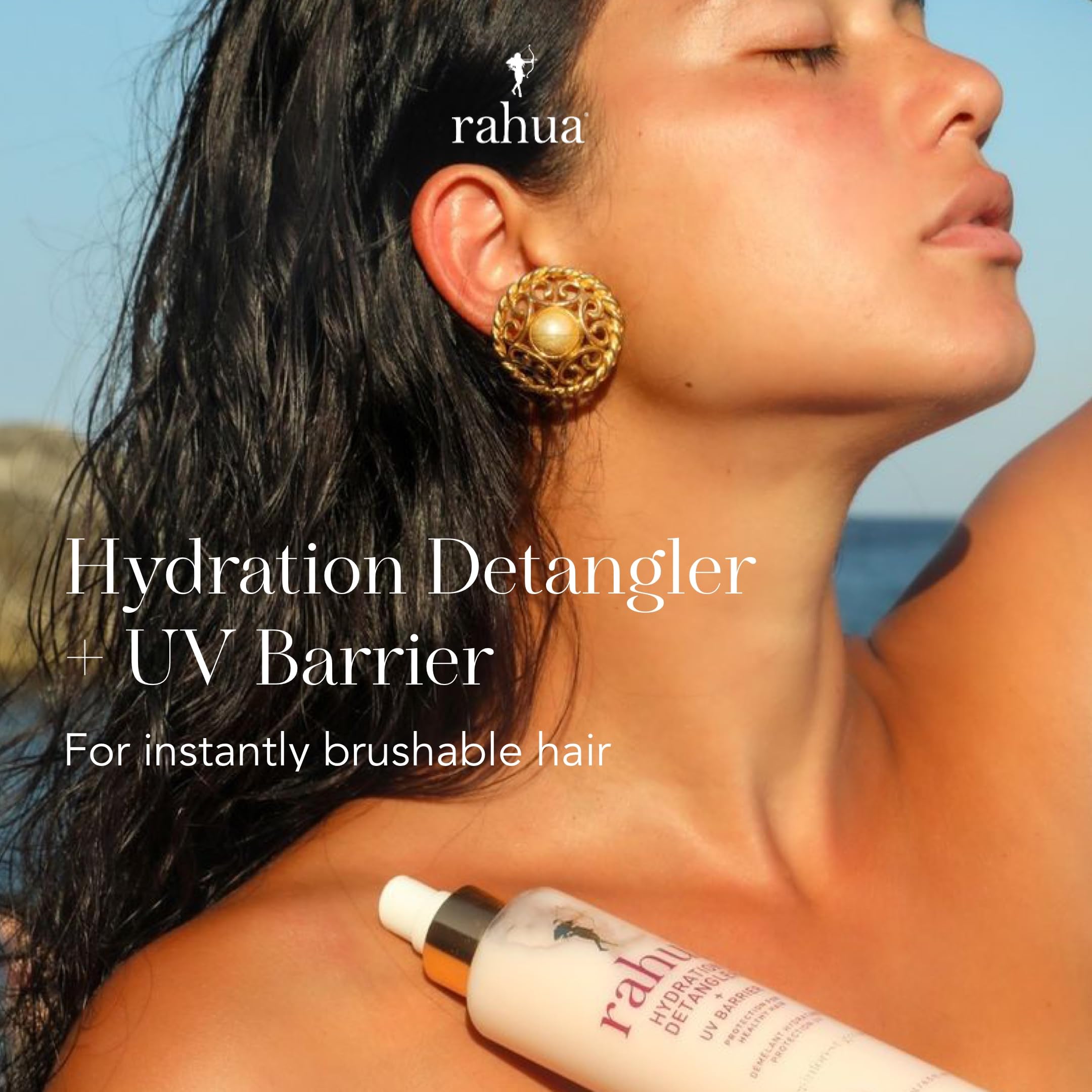 Rahua Shine-Enhancing Leave-In shows silky, manageable hair.