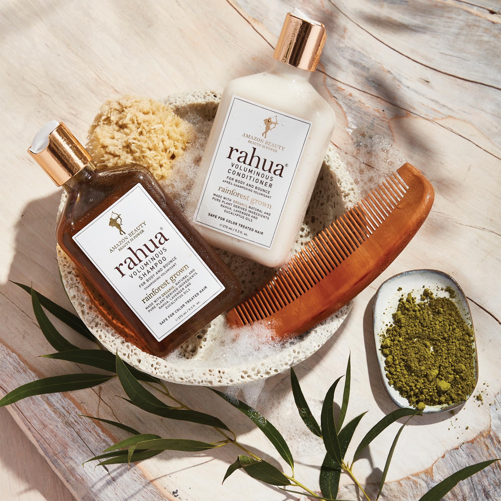 Application of Rahua Voluminous Conditioner during co-wash on hair
