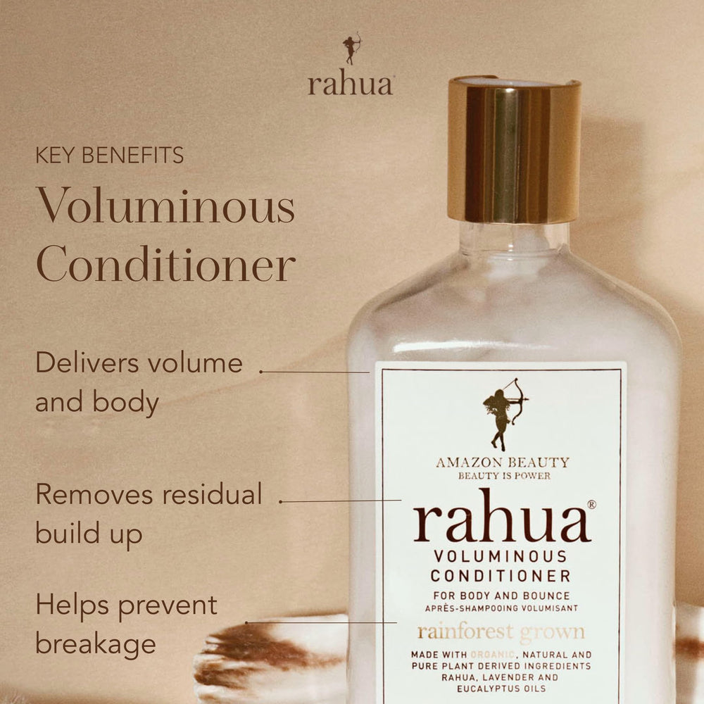 Lavender and eucalyptus scent in Rahua Voluminous Conditioner evokes calming aromatherapy