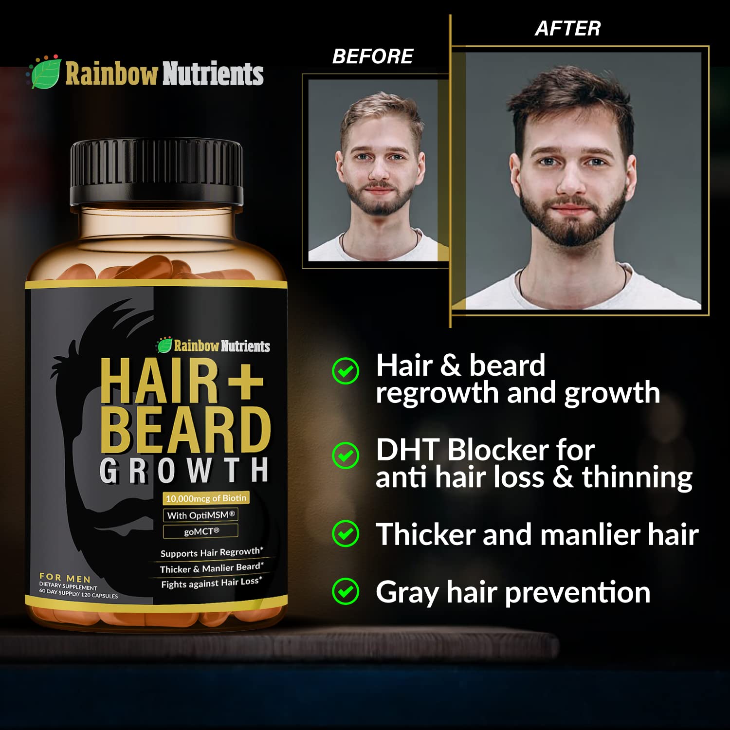 Rainbow Nutrients saw palmetto extract capsules for hair health routine