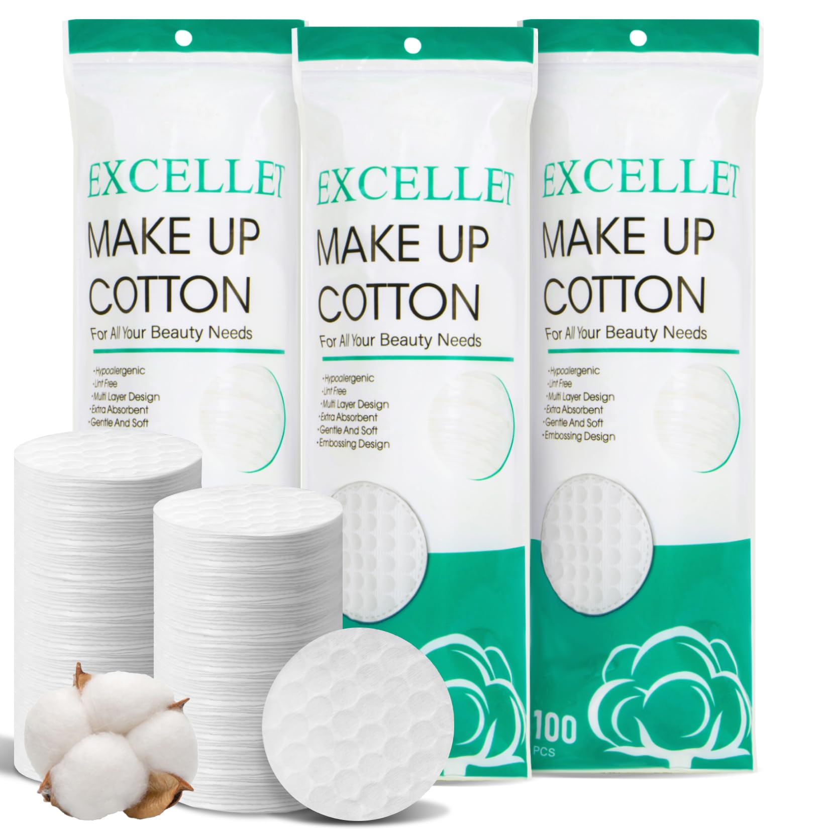 RAINFLOW cotton rounds bulk closeup for daily cleansing and makeup removal