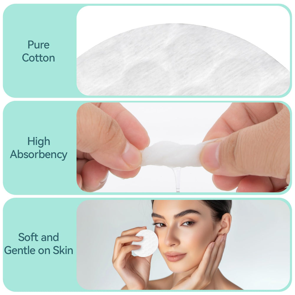 RAINFLOW high-absorbency makeup remover pads for toner and cleanser